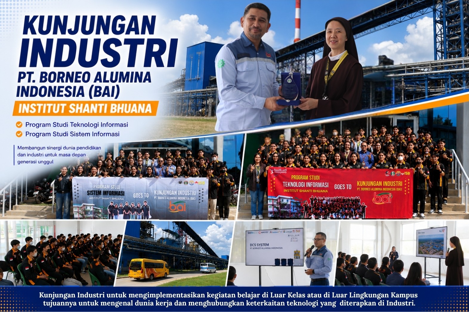 Mahasiswa Institut Shanti Bhuana Bengkayang Laksanakan Kunjungan Industri ke PT Borneo Alumina Indonesia (BAI)