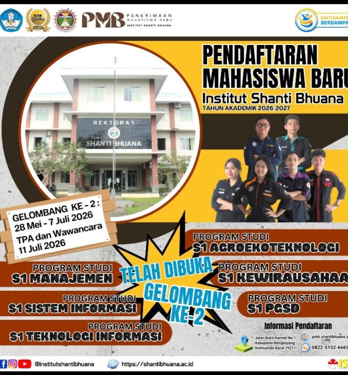 Poster PMB Reguler Institut Shanti Bhuana