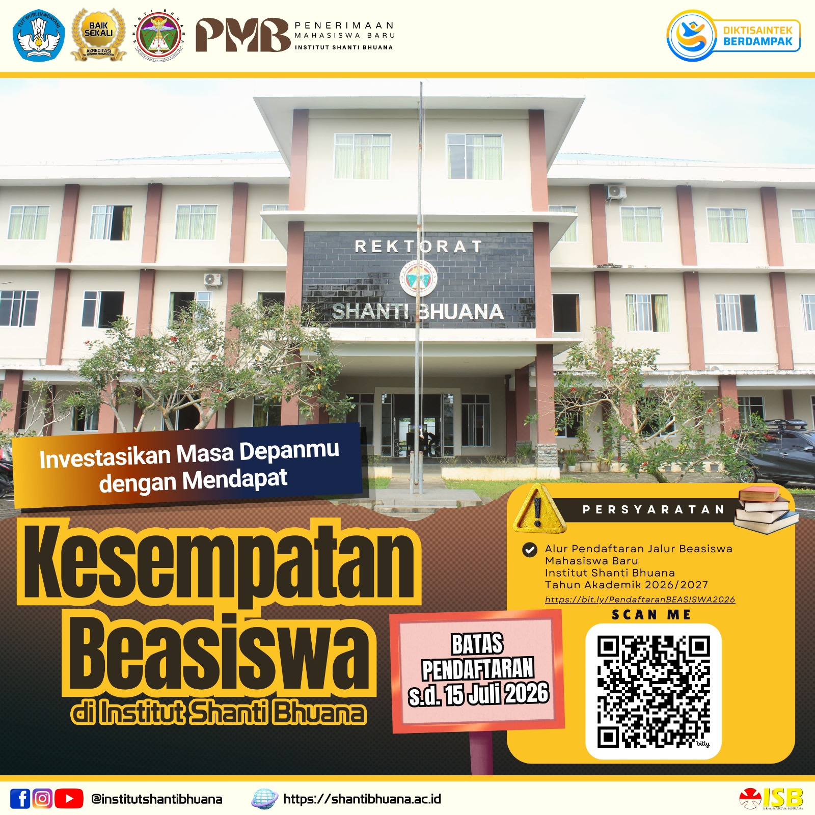 Poster PMB Beasiswa Institut Shanti Bhuana